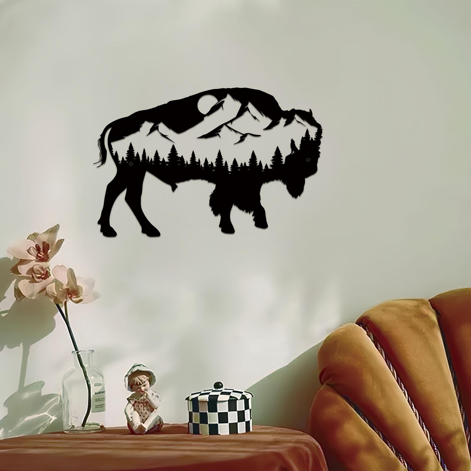 

Металлический настенный художественный декор дикой коровы, орнамент знака дикой природы, декор стены спальни, гостиной, фермерского дома, сада, декор комнаты на Хэллоуин