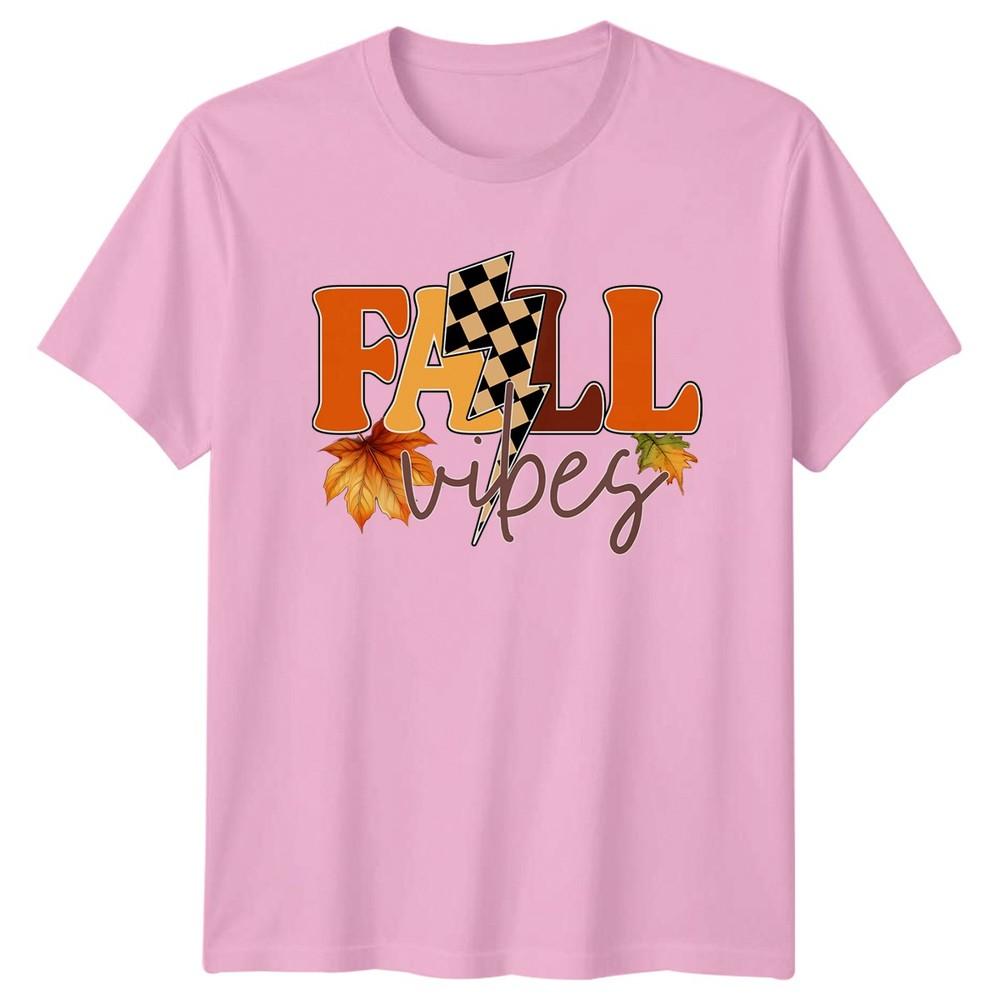 Fall Vibes Unisexs TShirt Retro Fall Autumn Thanksgiving Gift For Her
