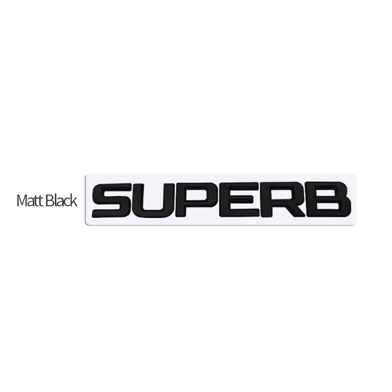 JBIW9 MetaL 3D Badge Logo Car Rear Trunk Body Sticker Letter Emblem For Skoda SUPERB 4X4 Accessories Glossy Black Matte black