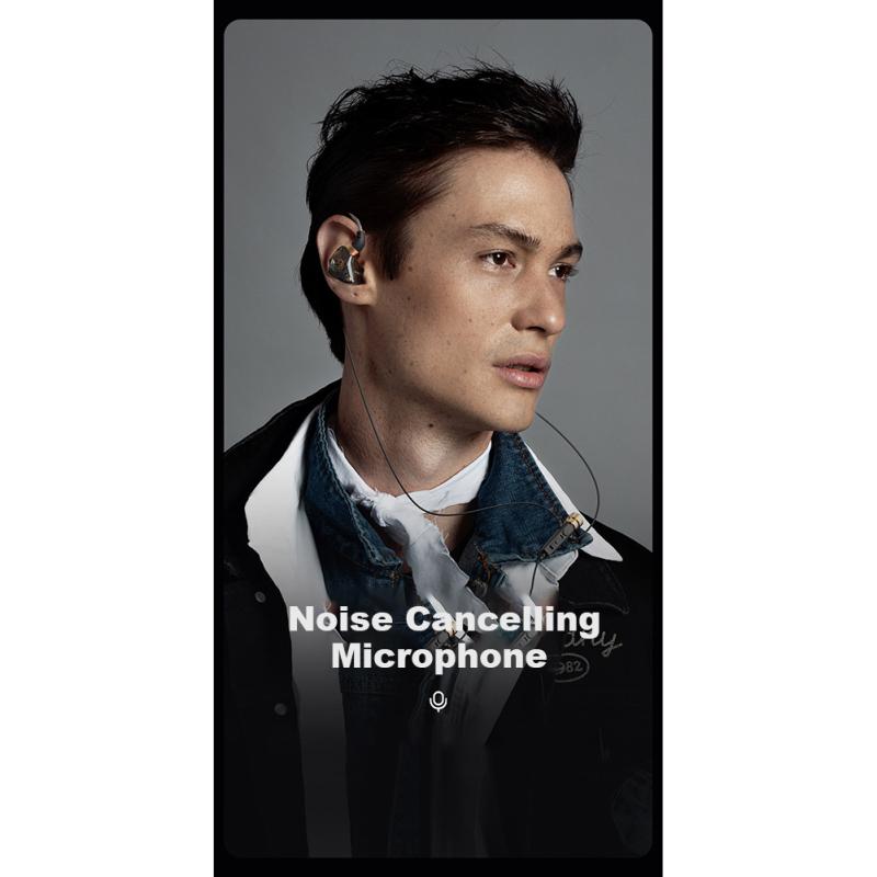 Hi-fi Wired Headphones With Mic Noise Cancelling Dynamic In-ear Earbuds Bass Music Headset For