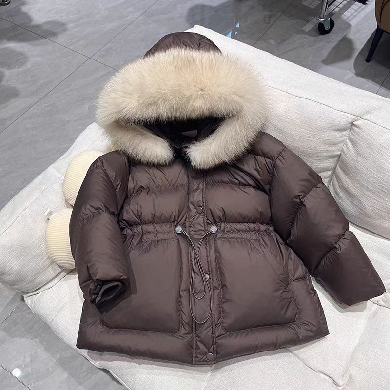 Comfortable Winter Girls Thickened Warm Hooded Large Hairy Collar Casual Jacket Children's Waist Coat