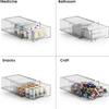 1 Pack Plastic Drawer Storage, Clear Stackable Storage Drawers Large Storage Bins with Drawers, Acrylic Drawer Organizer for Off