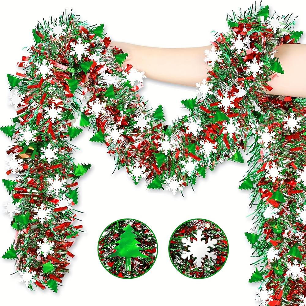 Christmas Tinsel Garland Metallic Shiny Garland Christmas Decoration for Home Thick Hanging Navidad 2025 Xmas Clearance