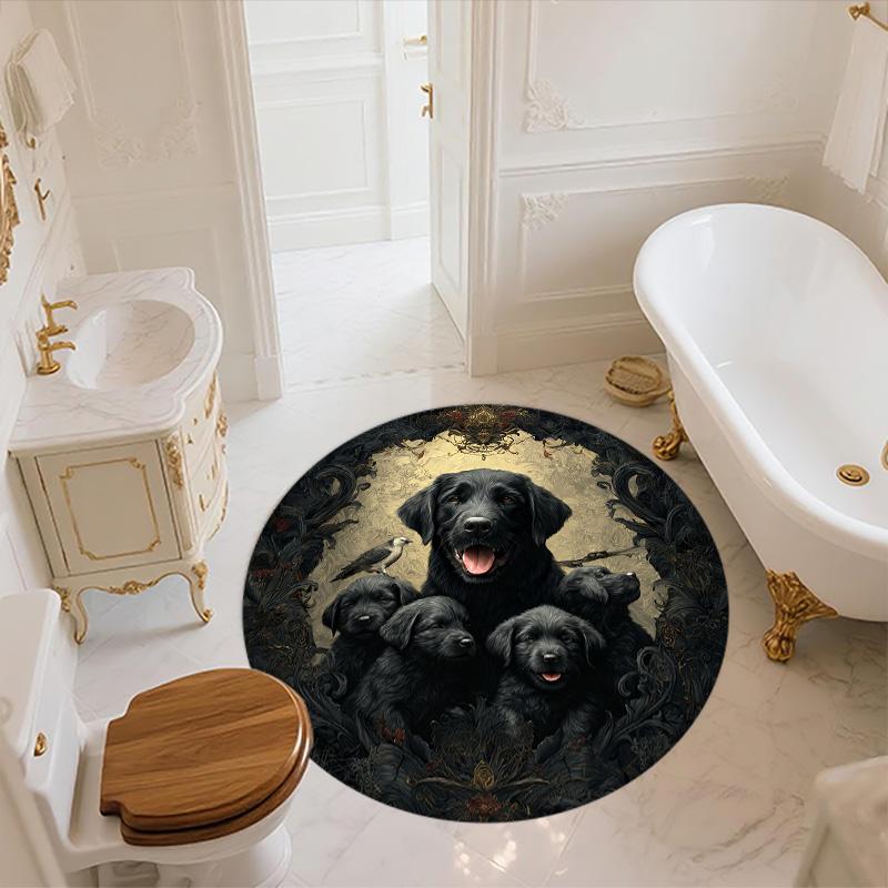 Viking Bear  Round Area Rug,Carpet Rug for Living Room Bedroom Sofa Playroom Decor,Non-slip Floor Mat