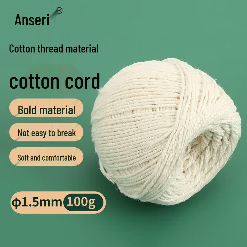Anseirui 1.5mm Natural Cotton Twine - 5 Rolls