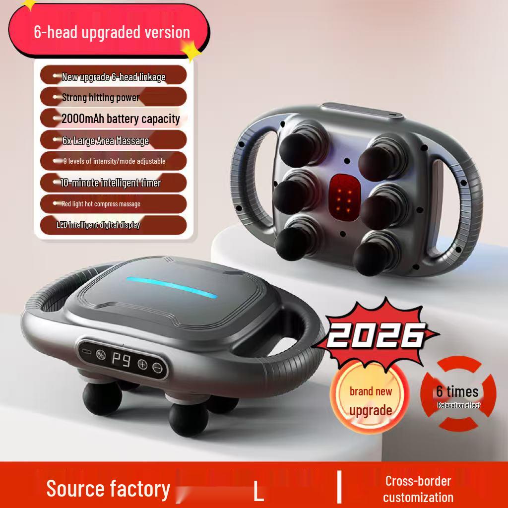 Smart Multi-Head Fascia Gun Massager for Neck, Cervical & Full Body Deep Tissue Massage English Packaging