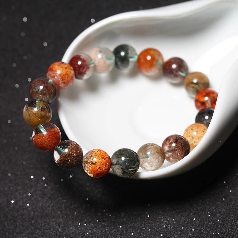 Natural Brazilian crystal7A Four Seasons Color Ghost Treasure Bowl Bracelet for Men and Women, Crystal Jewelry Gift