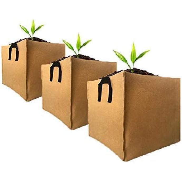 

Набор из 3 штук 4-галлонных мешков для выращивания, квадратные мешки для растений, сверхпрочные утолщенные нетканые горшки из растительной ткани с ручками 4-camel