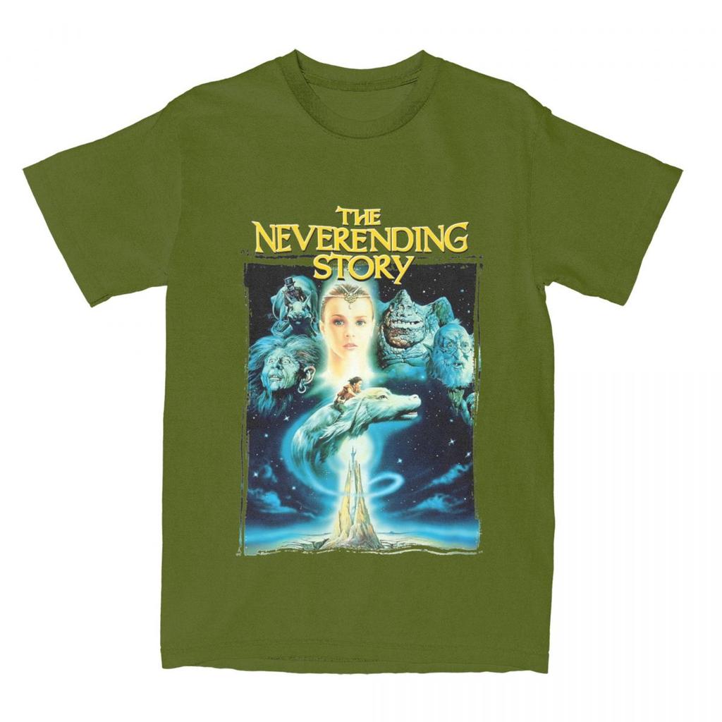The Neverending Story Merch T-Shirts Men Women Classic Film Falkor Humorous 100% Cotton Summer Tops