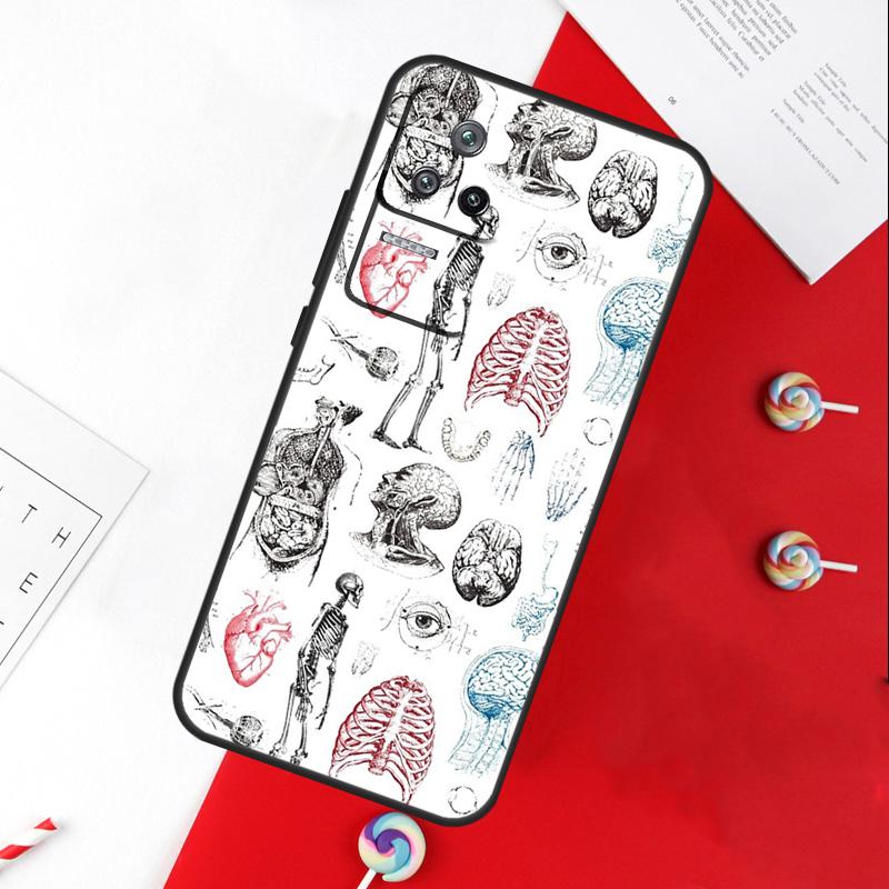 Medical Human Organs Brain Cover For Xiaomi 13T 11T 12T 14T Pro 13 14 15 Ultra POCO X7 Pro X3 X5 X6 F5 F6 M6 Pro Case