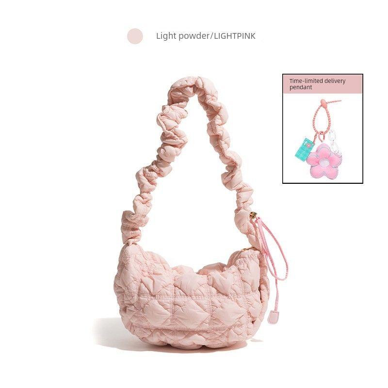 

Orange Young Adult Clouds Ruched One Shoulder Crossbody Underarm Bag Light powder small size