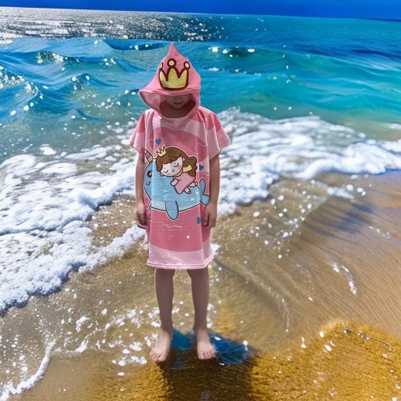 Children's Microfiber Hooded Bath Towel Cloak - Quick-Dry & Absorbent