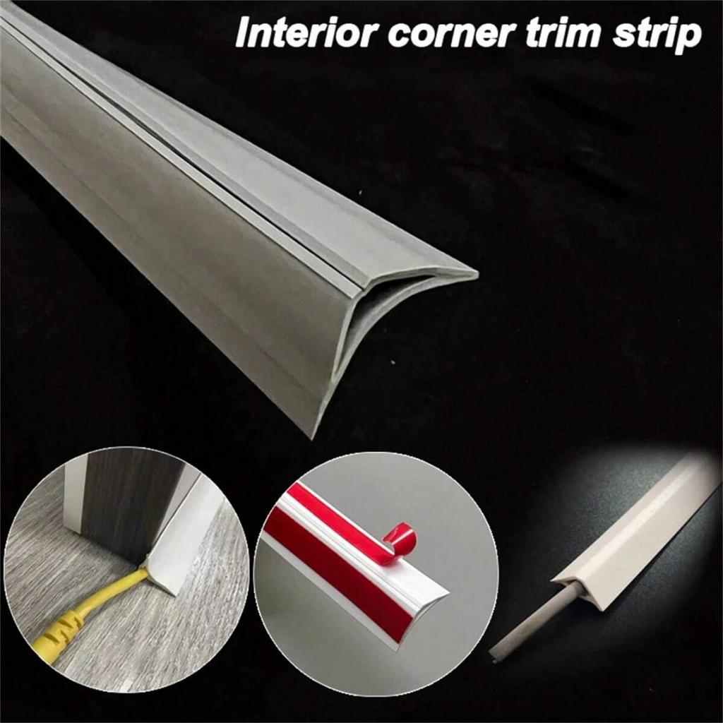 1PC 1m/39.37inch Self-adhesive Wall Corner Skirting Line Molding Ceiling Internal Strip Edge Trim Strip Home Decorative Supply