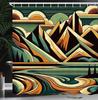Japanese Wave Shower Curtain, Surfers On Classic Asian Artwork Style With Recreation, Cloth Fabric Bathroom Decor Set With Hooks