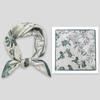 Elegant Silk Scarf Women 53x53cm Pure Mulberry Square Neck Floral Print Lightweight Accessory