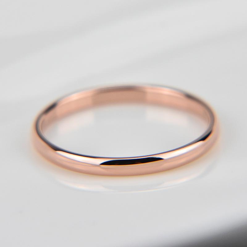 2mm Edelstahl Dünner Ring Roségold Schwarz Für Damen Herren Minimalistischer Schmuck Party Einfach Mode Geschenk Größe 3 Bis 10