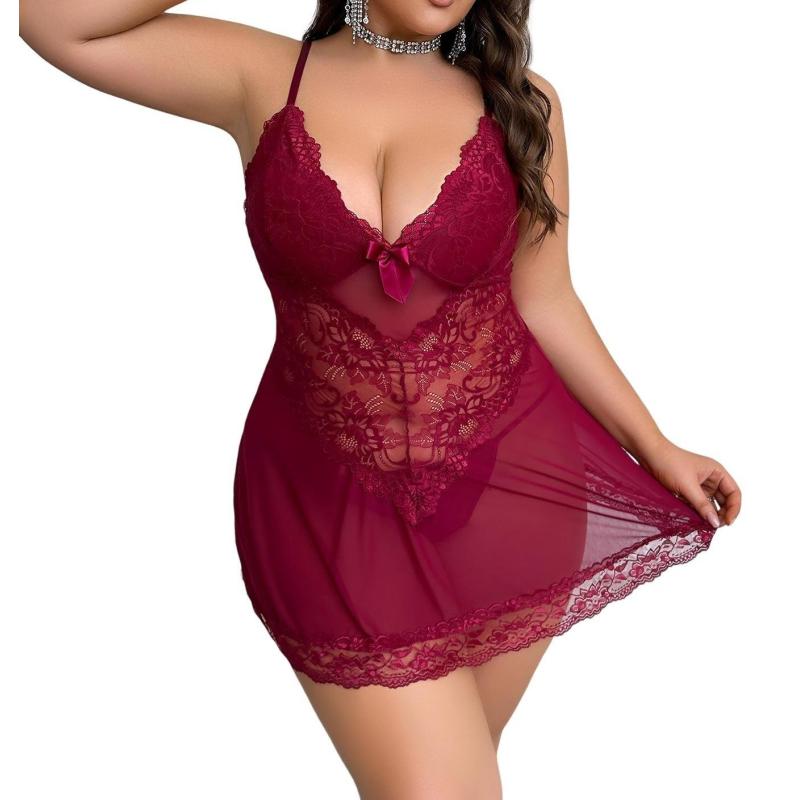 

Женский комплект нижнего белья, кружевная сетчатая ночная рубашка, ночная сорочка, платье-фея со стрингами S