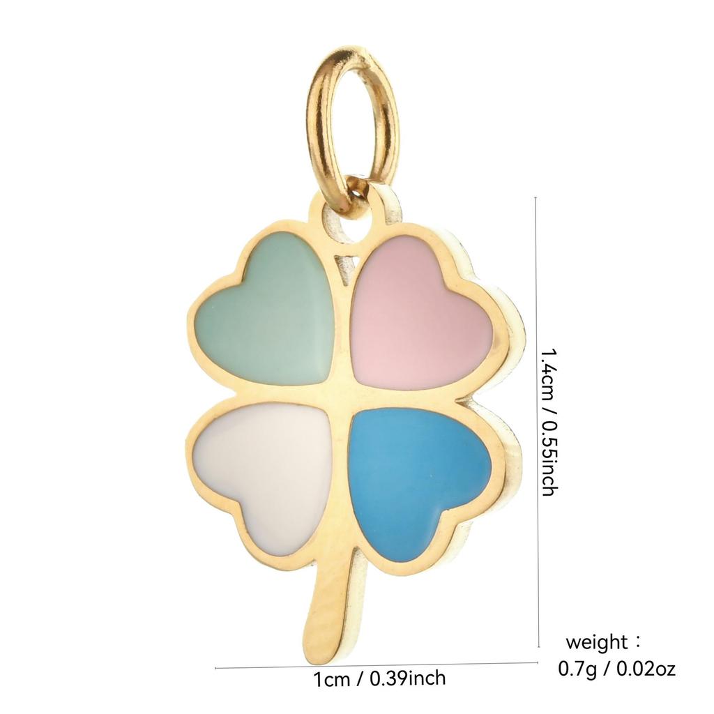 Colorful Temperament Stainless Steel Coconut Tree and Flower Pendant for Jewelry and Keychains