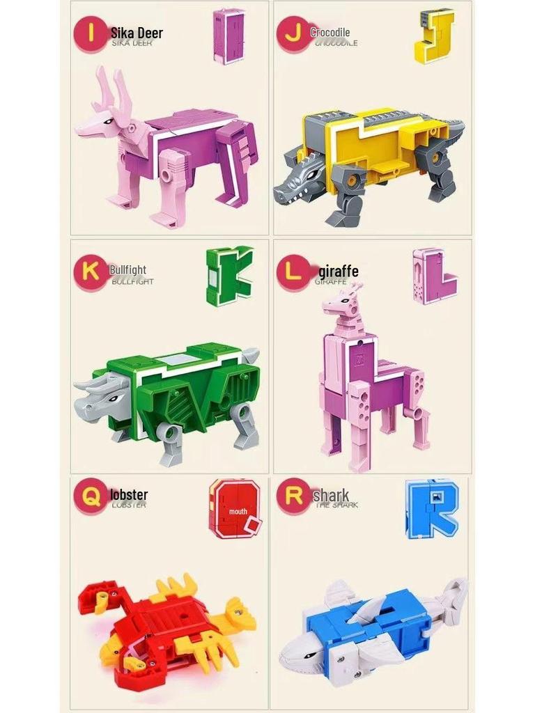 Power Rangers Alphabet & Number Transforming Robot Building Blocks Toy Set for Kids