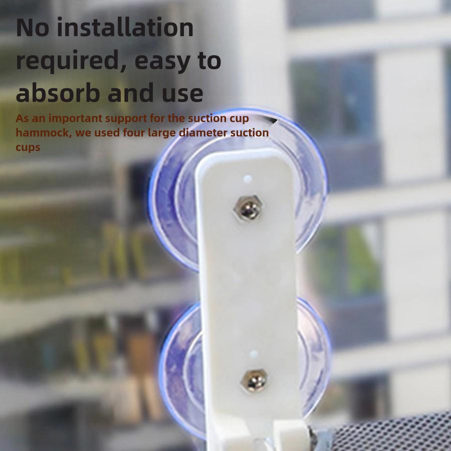 Assembly Free Folding Cat Hammock Plush Mesh Cat Window Wall Jumping Platform Double Suction Cup Cat Hammock