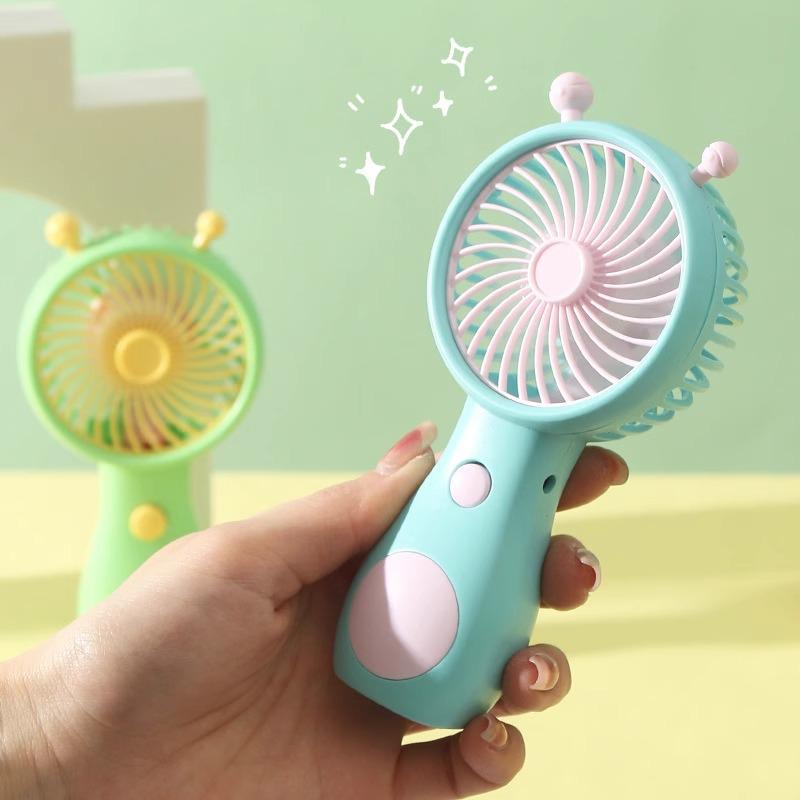 Portable Cartoon USB Rechargeable Mini Fan for Students and Desktops