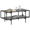 VidaXL Coffee Table with Black Glass Top 98.5x50x45 Cm Steel, Side Table, Living Room Table, Tea Table, End Table 846043