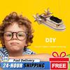 Kids DIY Remote Control Paddle Wheel Ship Model Kids Students Science Experiments Kit Science Invention Experiment Material Toys