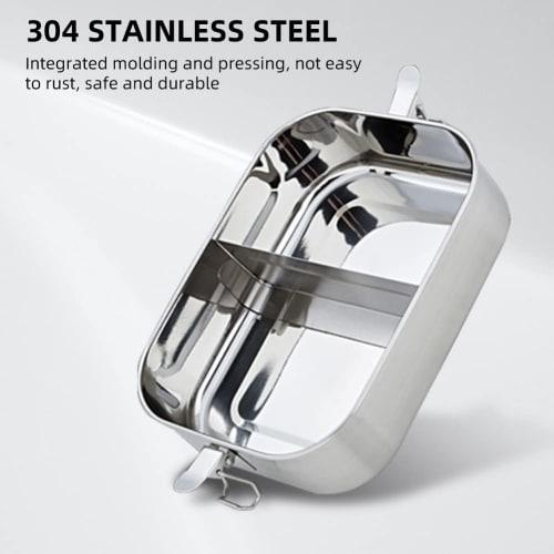 SHUBIAO Bento Box, 304 Stainless Steel Lunch Container - 2-Compartment Metal Lunch Container, Metal Lunch Box for Kids and Adults, 800ML, Dishwasher S