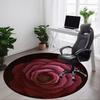 1pc Rose Pattern Chair Carpet for Office, Round Non Slip Durable Large Size Office Carpet, Suitable for Office