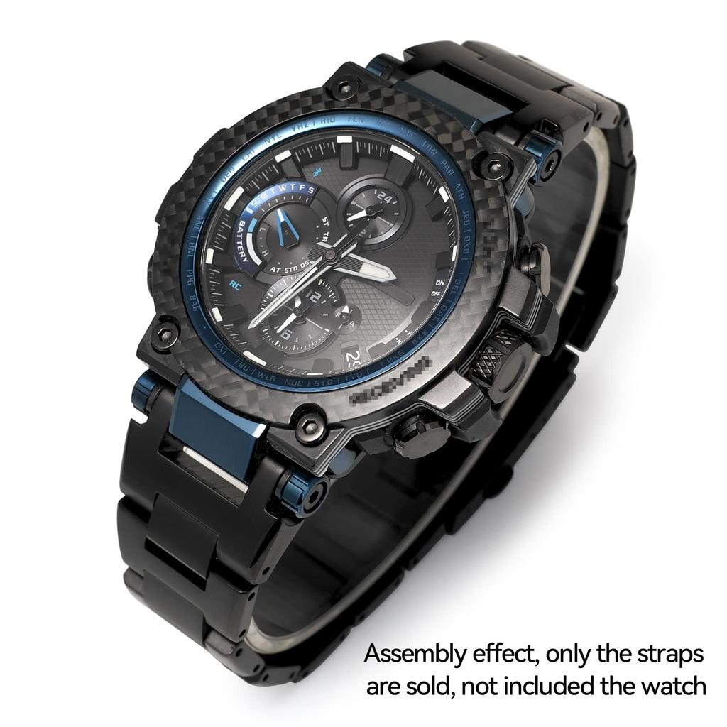 Korlexchi Replacement Metal Watch Band for G-SHOCK MTG-B1000 316L Stainless Steel Bracelet Black