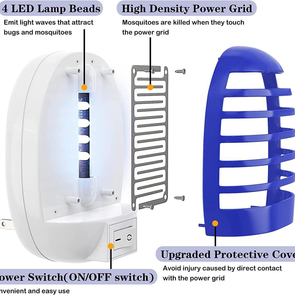 2 Packages With LED Lights, Plug-in Insect Biting Device, Indoor Mosquito Biting Device