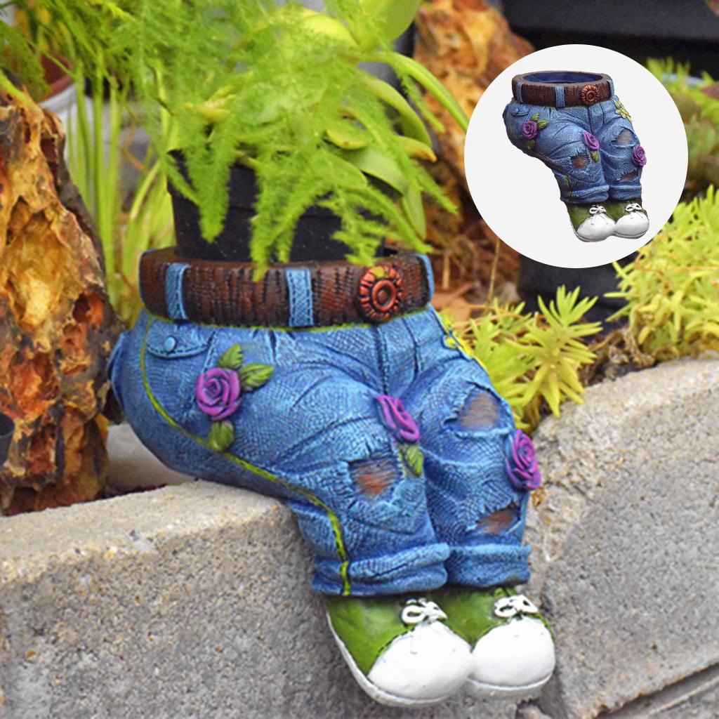 Blumentopf, Harz Pflanzgefäß Dekoration Kleidung Hose, Blaue Jeans Topf Gartenschmuck