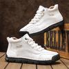 Men's High-top Casual Sneakers Handmade Leather Shoes Plus Size 39-48 Spring & Autumn
