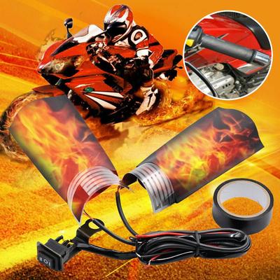 1 Pair Motorcycle Heated Handgrips 12V Gear Warmer Pads Electric Heated Grip Cover Anti Slip Motorcycle Fast Heating Kits