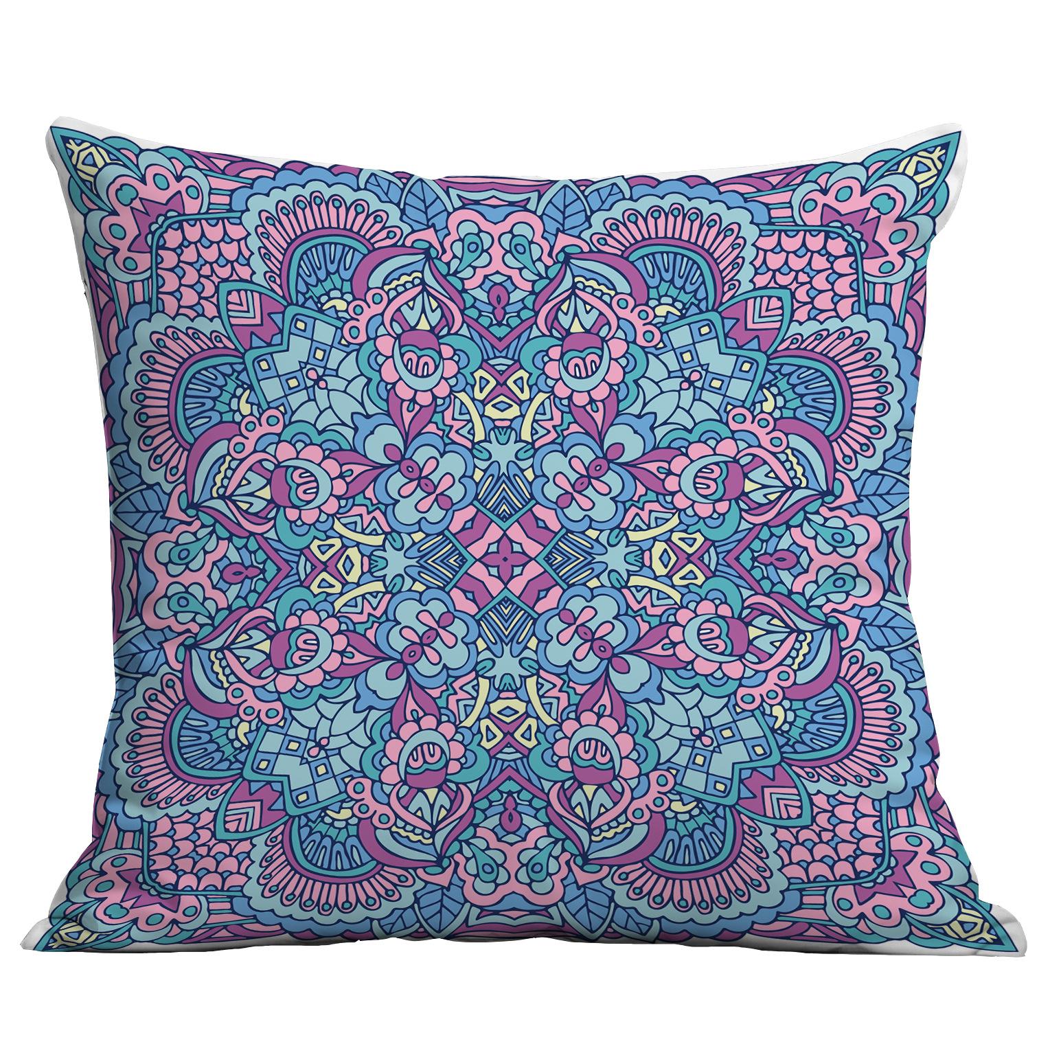 

Ethnic Style Mandala Pillow Cover New Style Painted Geometric Art Abstract Home Ornament Pillow Cushion Cover Premium 45 * 45Cm