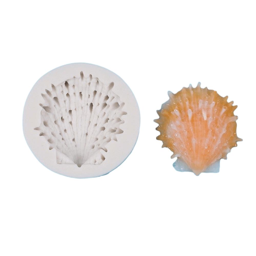 3PCS Food Grade Silicone Seashell Fondant Mold Conch Shell Mold  DIY Fondant Polymer Clay