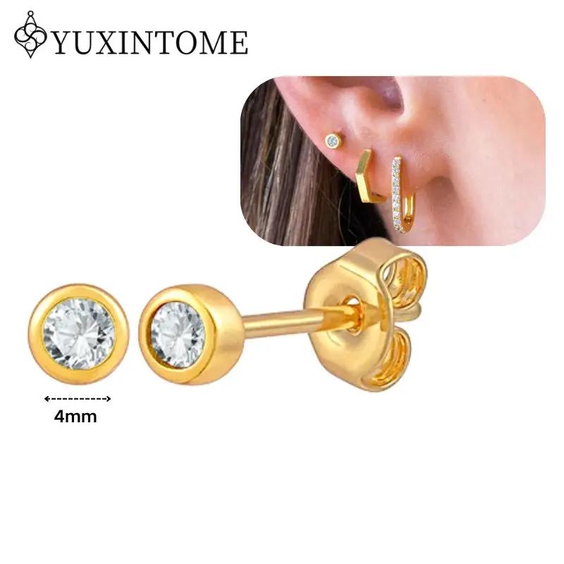 Dames 925 Zilveren Oorstekers Kristal Zirconia Waterdruppels Stud Hoops Goud Huggie Oorbellen Premium Luxe Feest Sieraden