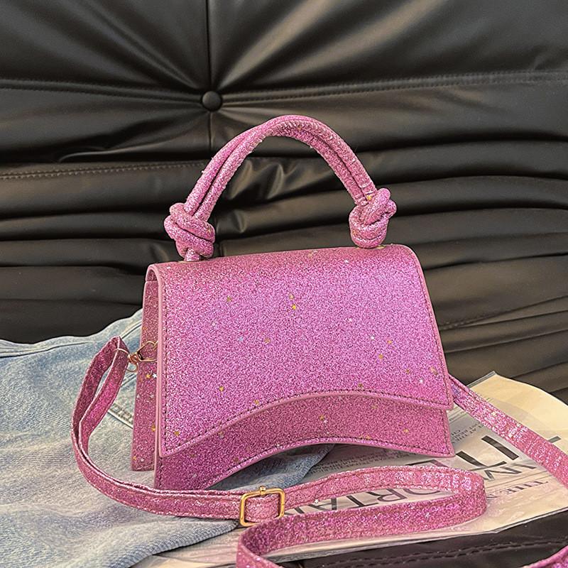 Elegant Black White Pink And Silver Sequin Handbag For Women Casual Daily Use