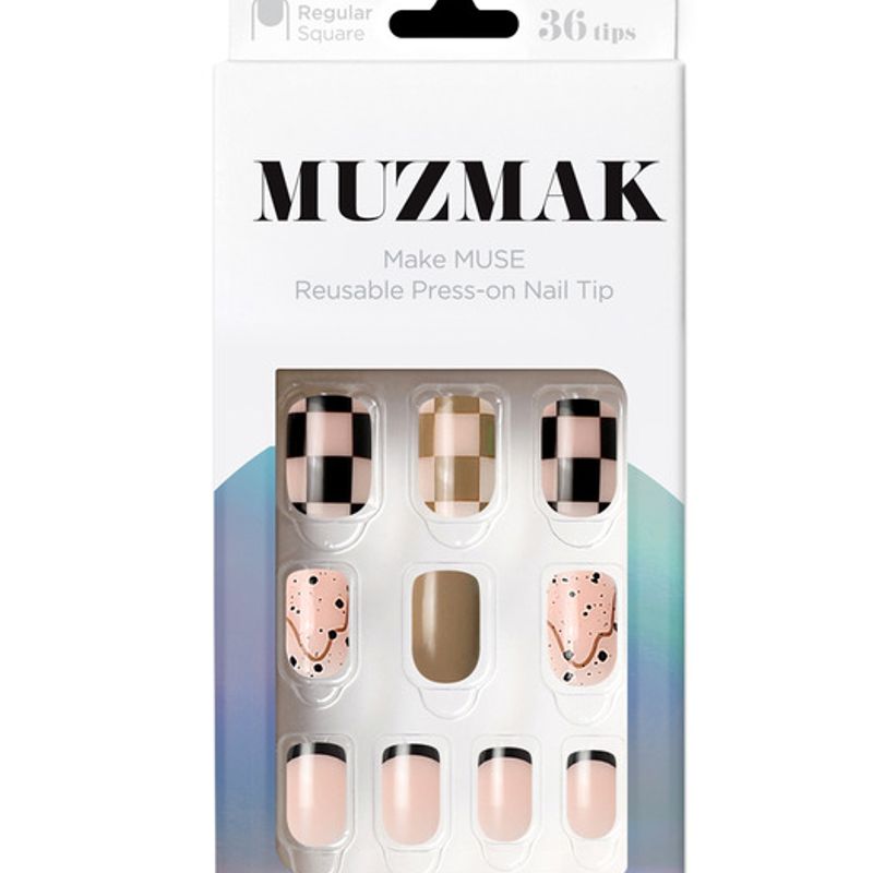 Reusable Nail Tips Egg Milk Tea (Regular Square)
