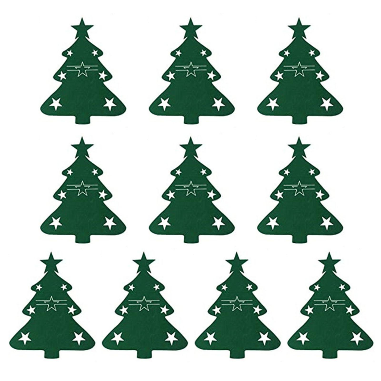 

Set of 10pcs Christmas Tableware Holders Holiday Cutlery Pockets Fork Spoon Stand Bag Display Pouches for Party Decor