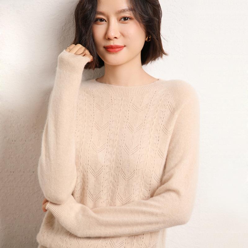 

Женский осенне-зимний стиль, первая линия готовой одежды, кашемировая вязаная базовая рубашка, мягкий и эластичный теплый пуловер S