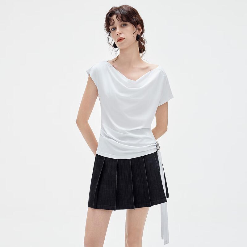 

ELLE Slim Fit Drape Neck Short Sleeve T-Shirt M