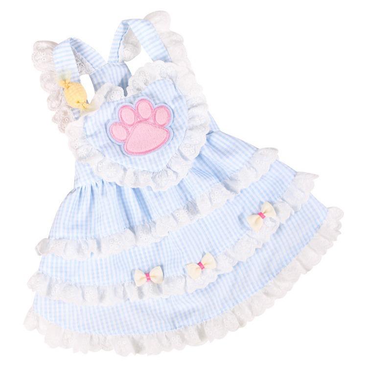 

Весенняя новинка Maid Love Strap Skirt Blue Pet Lace Cake Skirt Одежда для собак и кошек, платья для собак, одежда для щенков M