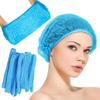 100 Pcs Disposable Non Woven Bouffant Caps Breathable Anti Hair Shedding For Restaurants Cafes Kitchens Food Service Workplaces