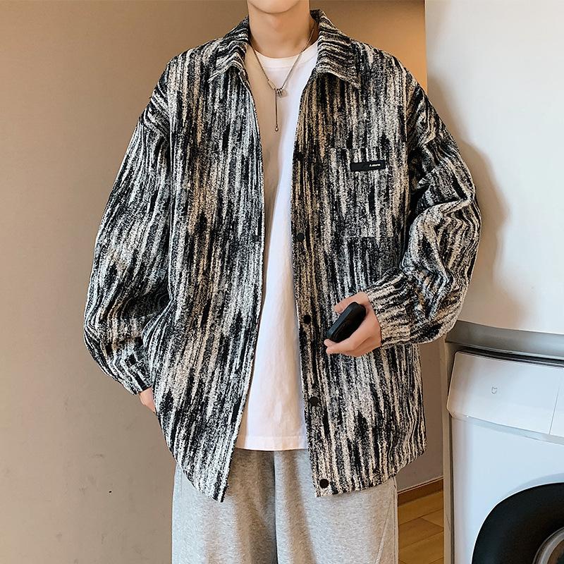 Jacke Herren Frühling Lockeres Oberteil Kleidung Jungen Frühling und Herbst Lässige Werkzeugjacke