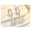 Women S925 Silver Needle Full Crystal Round Ball Ear Buckle Fashion Earrings Jewelry