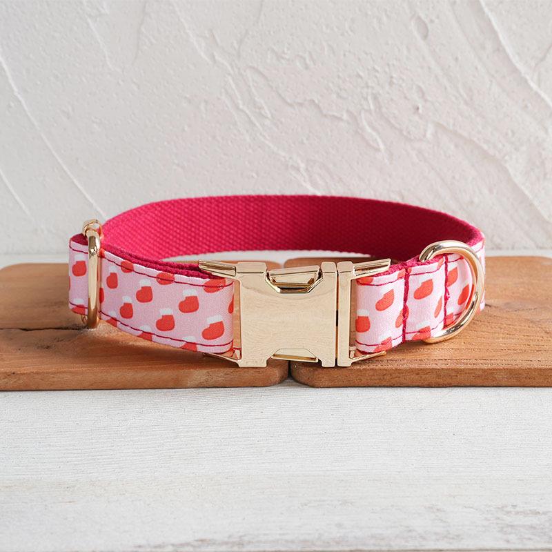 MUTTCO Christmas Stocking Pet Collar & Leash Set with Gold Buckle (UDC-217J) S