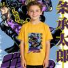 Jojo Jotaro Anime Print Boys Girls Cotton T Shirt Casual Short Sleeve Kids Clothing Soft Breathable Summer Top
