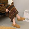 Doudou Shoes Autumn And Winter One-Pedal Lazy Shoes Versatile Flat-Soled New Birkenstocks Women'S Suede Large-Size Annual Single Shoes