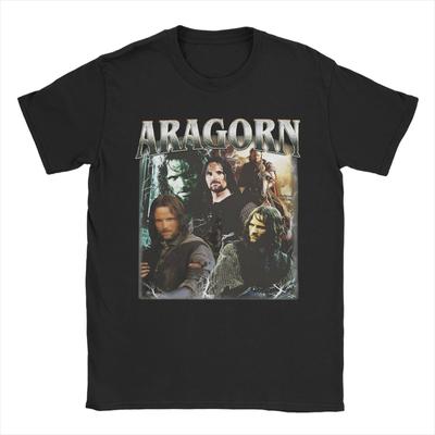 Vintage Aragorn L-Lords Of The R-Rings T-Shirt for Men Crew Neck Pure Cotton T Shirts Short Sleeve Tee Shirt Birthday Clothes